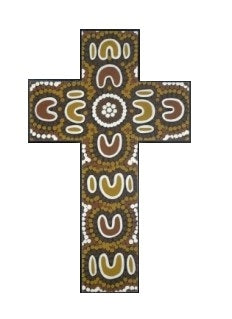 Eternal Life Indigenous Cross 32cm