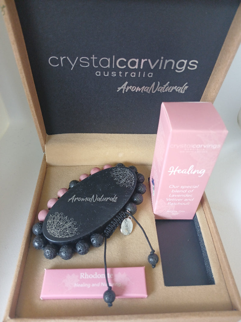 Bracelet and Aroma Oil Set- Pink