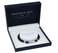Mens Black Agate Bracelet Steel