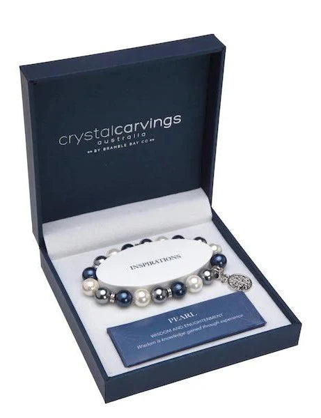 Crystal Carvings Bracelet Cultured Pearl