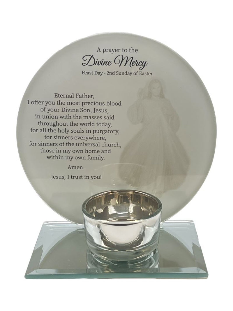 Divine Mercy Tealight Holder with Prayer