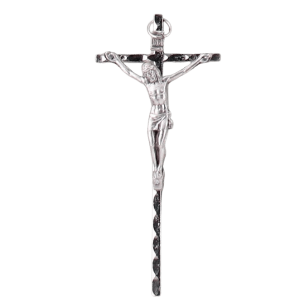 Metal Silver Crucifix 9cm