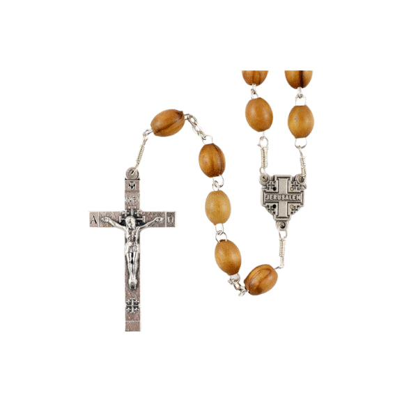 Olive Wood Cross Centre Rosary