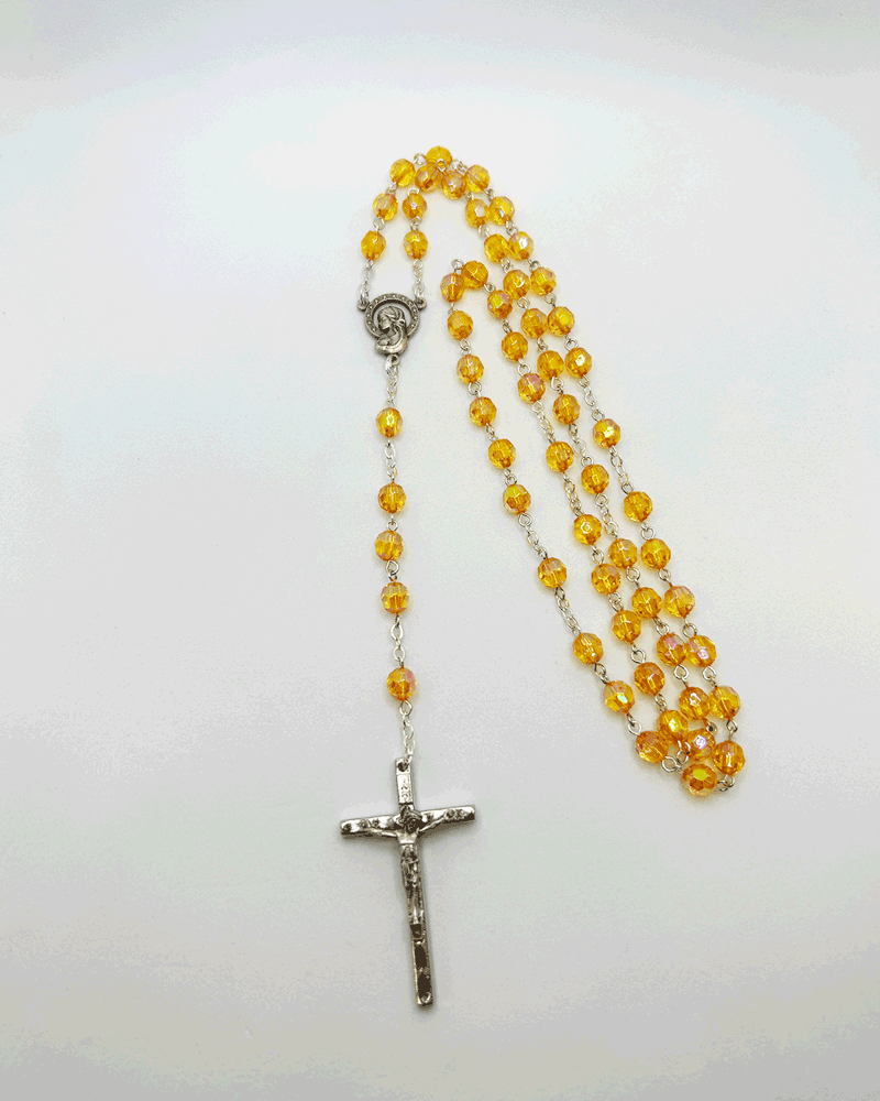 Orange Crystal Rosary