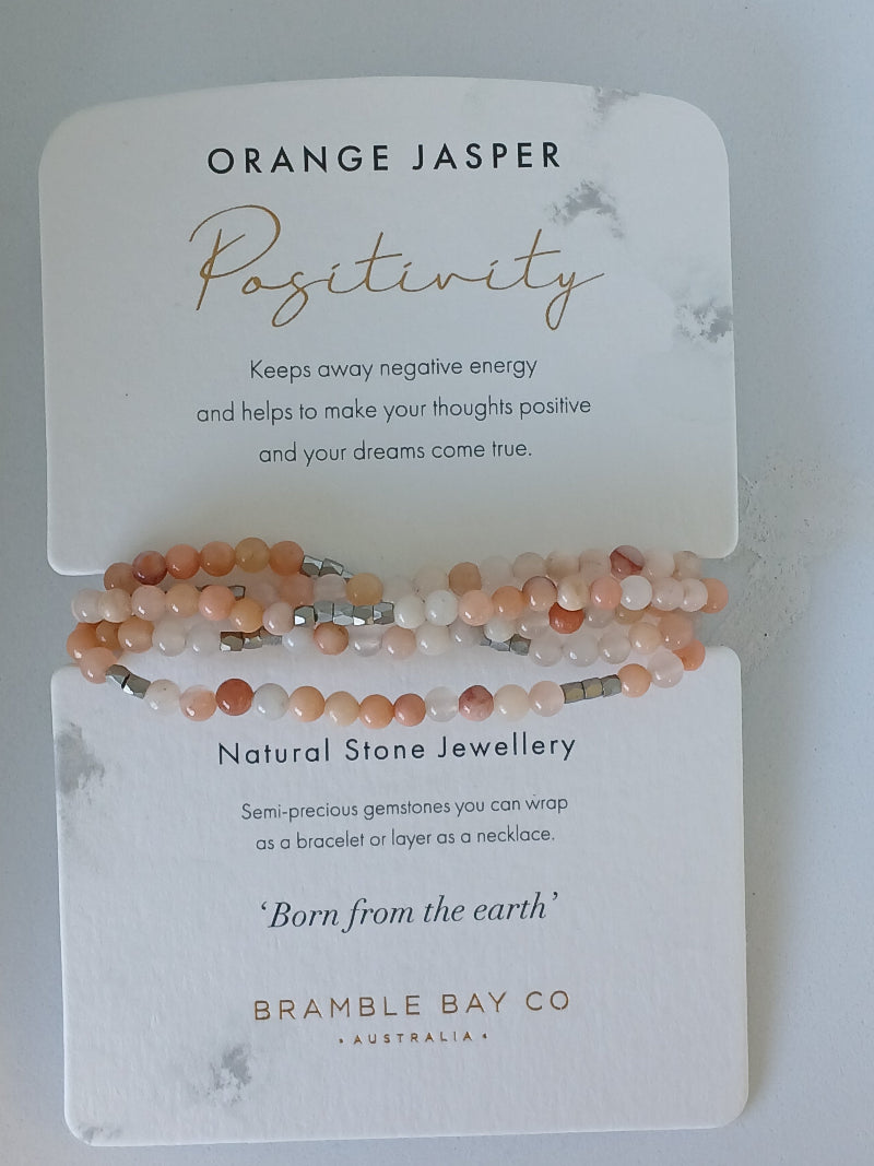 Orange Jasper Wrap Necklace/Bracelet