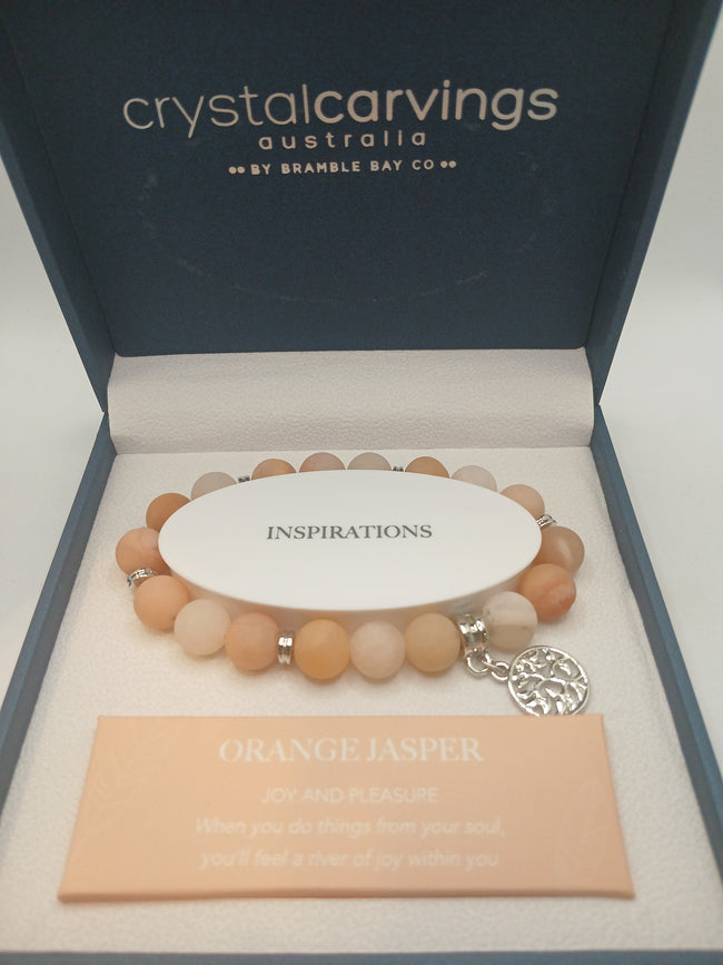 Orange Jasper Tree of Life Bracelet