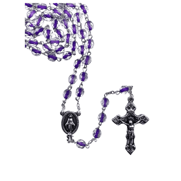 Rosary Half Crystal Purple Oval