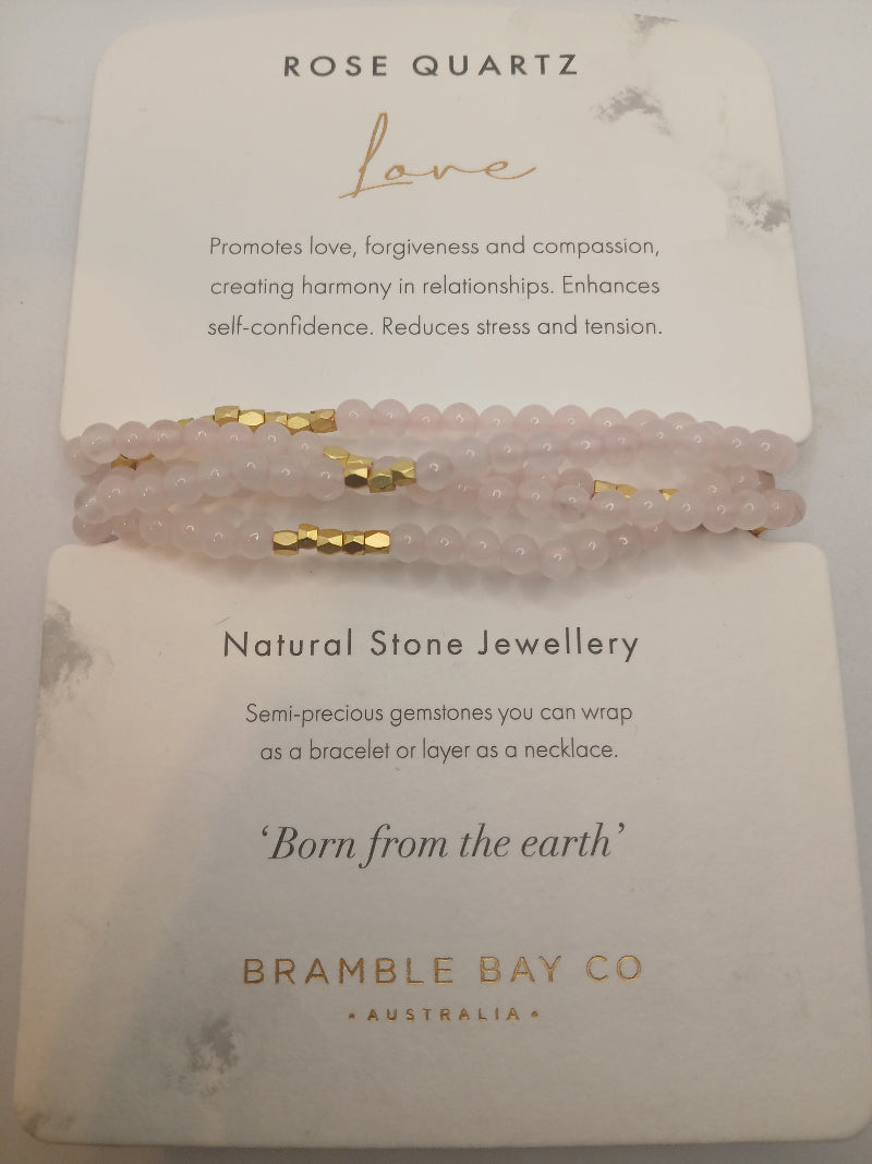 Rose Quartz Wrap Necklace/Bracelet