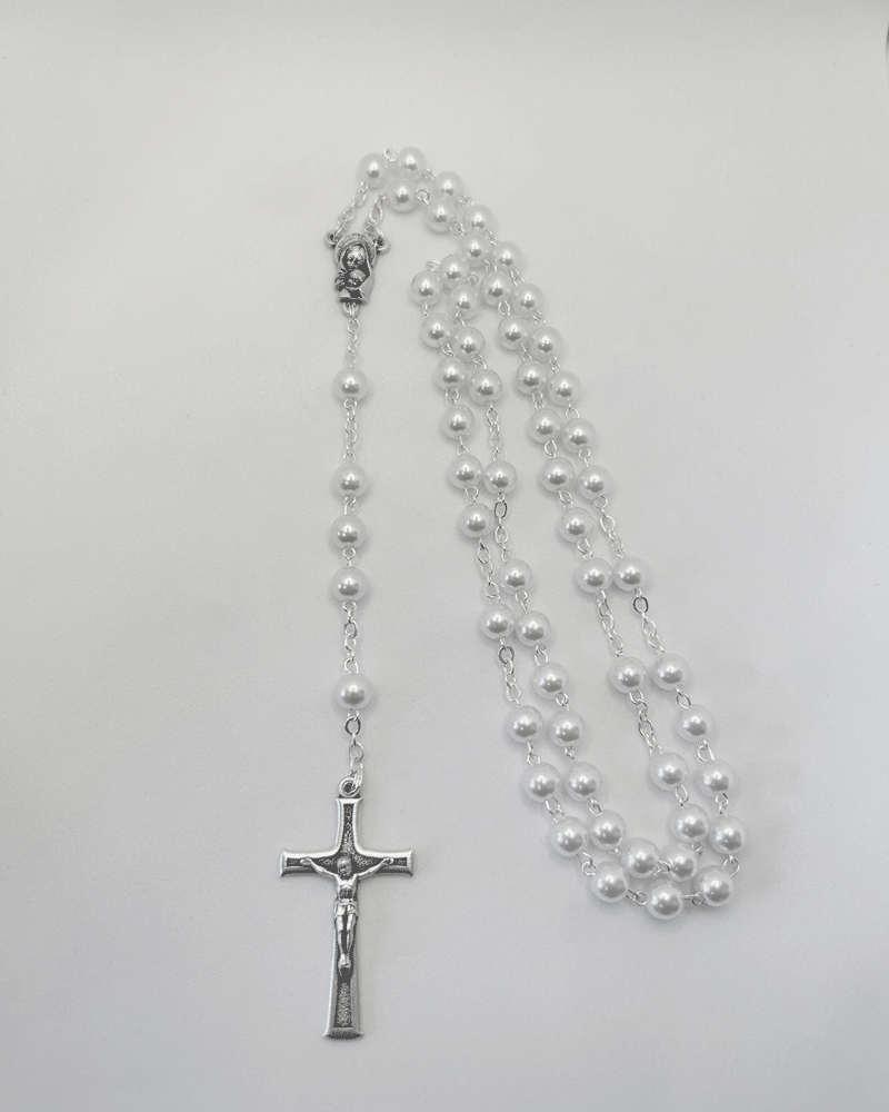 Silver and Pearl Rosary