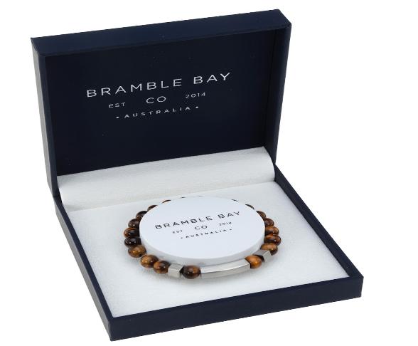 Mens Tiger Eye Bracelet Steel