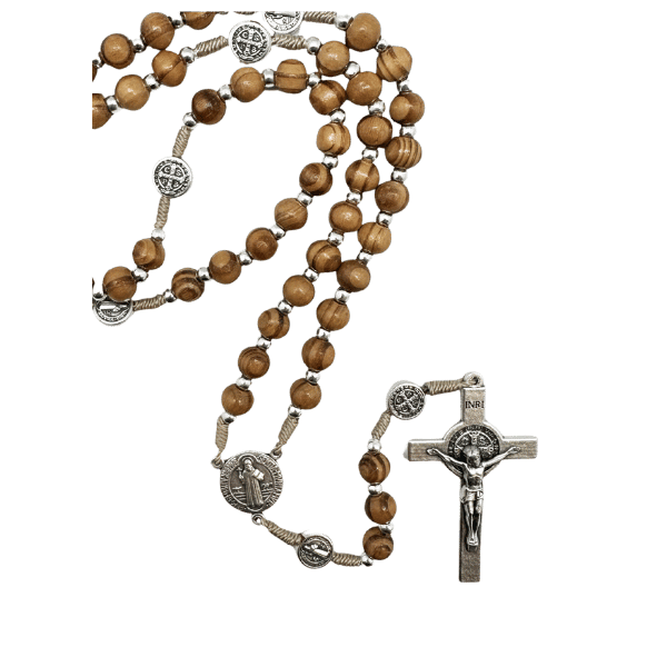 Olive Wood St Benedict Rosary