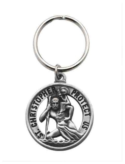 St Christopher Circular Keyring