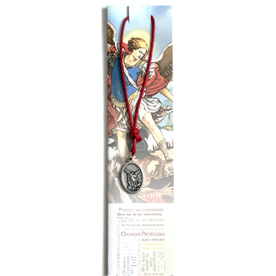 St Michael Medal Cord Necklace Bookmark