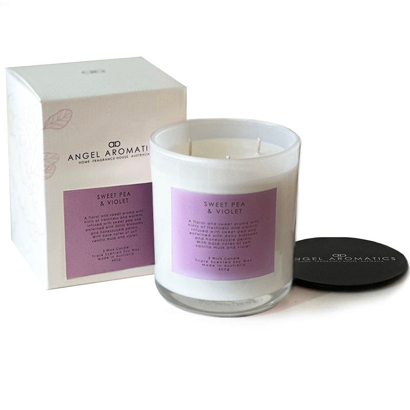 Angel Aromatics Sweet Pea and Violet Candle