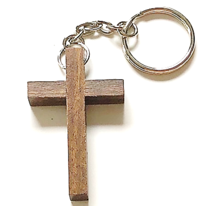 Wooden Cross Keyring