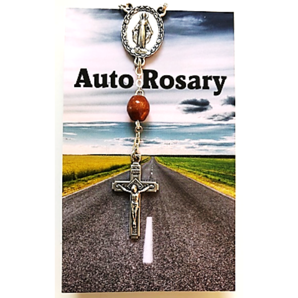 Auto Rosary Brown