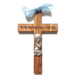 Olive Wood Baptism Cross Boy