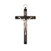 Crucifix Metal on Brown Wood Cross