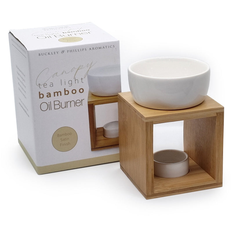 Bamboo and ceramic oil burner