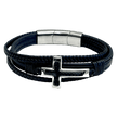 Leather Cross Bracelet