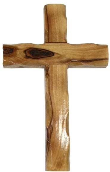 Olivewood Scalloped Edge Cross 20cm