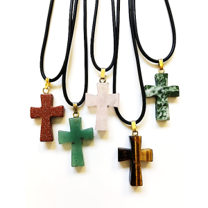 Necklace Quartz Stone Cross