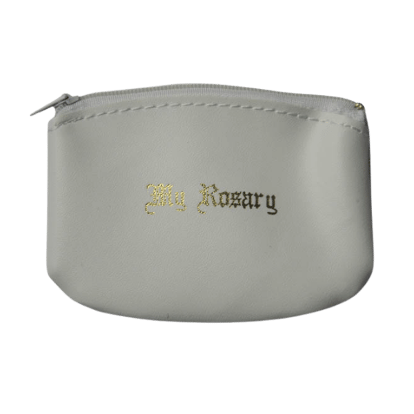 White Rosary Purse with zip